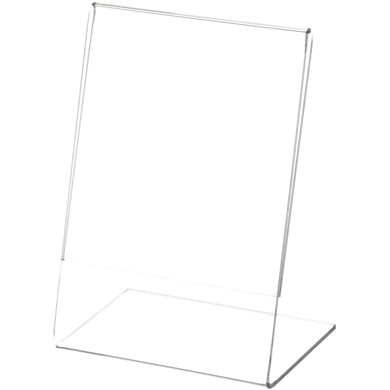 Plymor Clear Acrylic Sign Display / Literature Holder (Angled), 3.5" W x 5" H